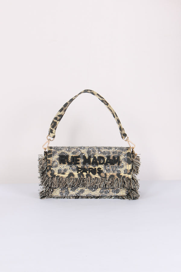 Tracolla Strass Leopard