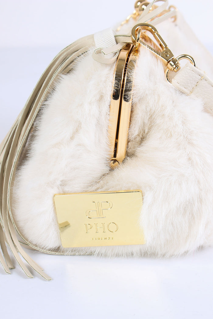 Pochette Ecopelliccia Pon Pon Panna-9