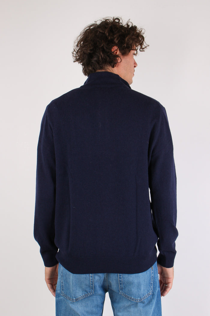 Maglia Mezza Zip Lana Hunter Navy-4