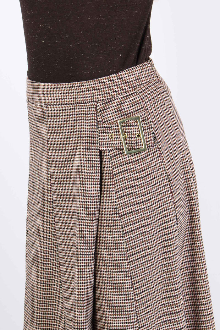 Gonna Ruota Fibbia Microquadro Cammello/nero-10