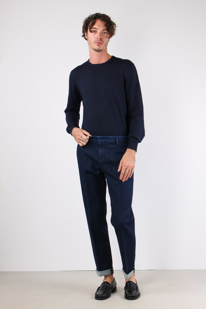 Gaubert Pantalone Effetto Deni Blu Medio