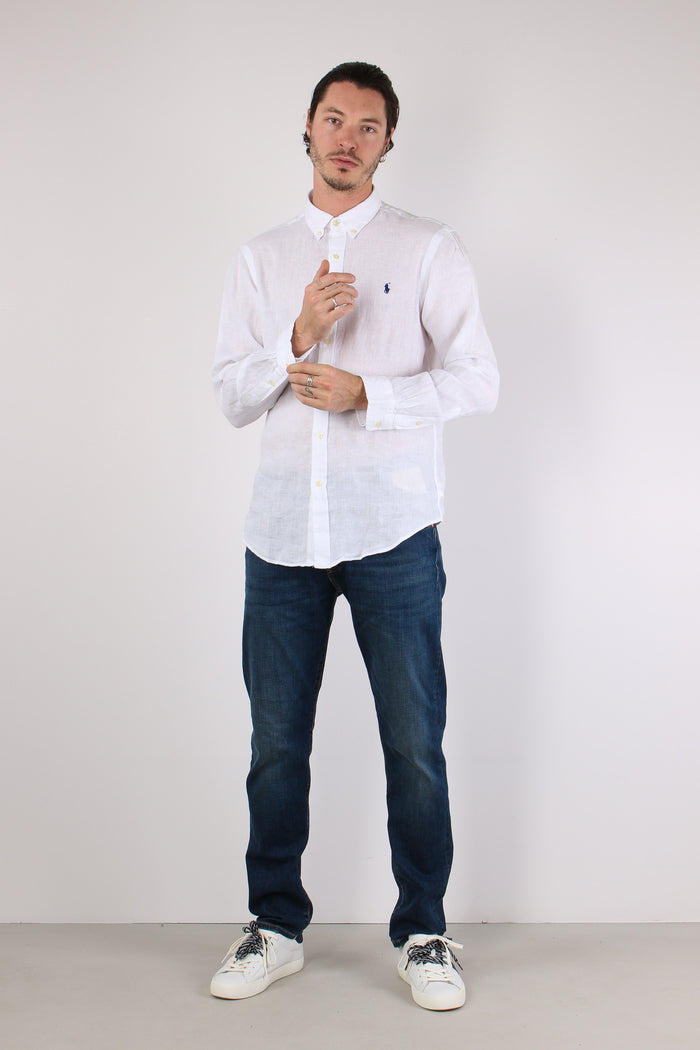 Camicia Lino Slim Fit White-4