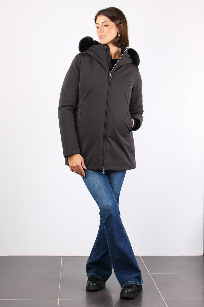 Parka Inserto Ecopelliccia Nero-3