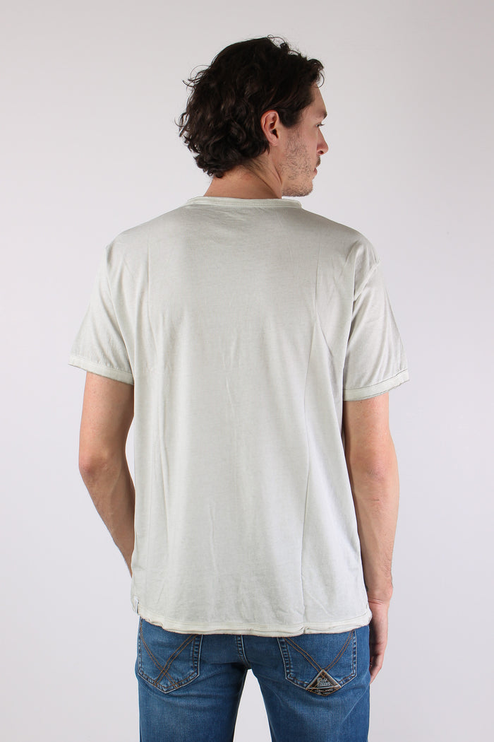 T-shirt Cotone Taglio Vivo Grey Faded-4