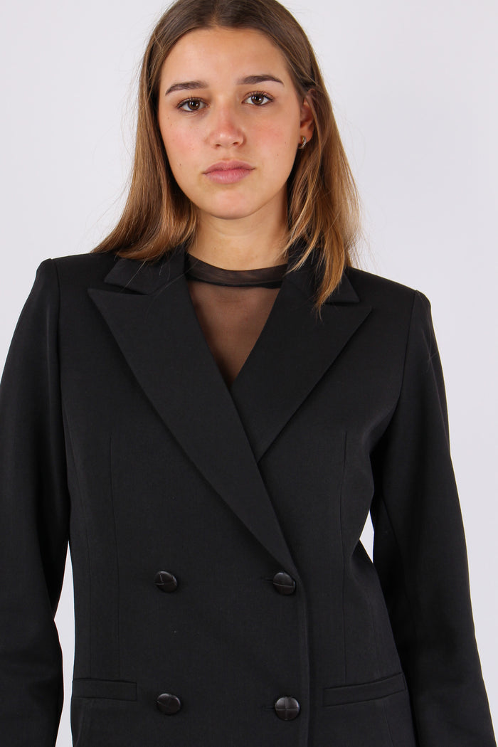 Giacca Doppiopetto Gabardina Nero-8