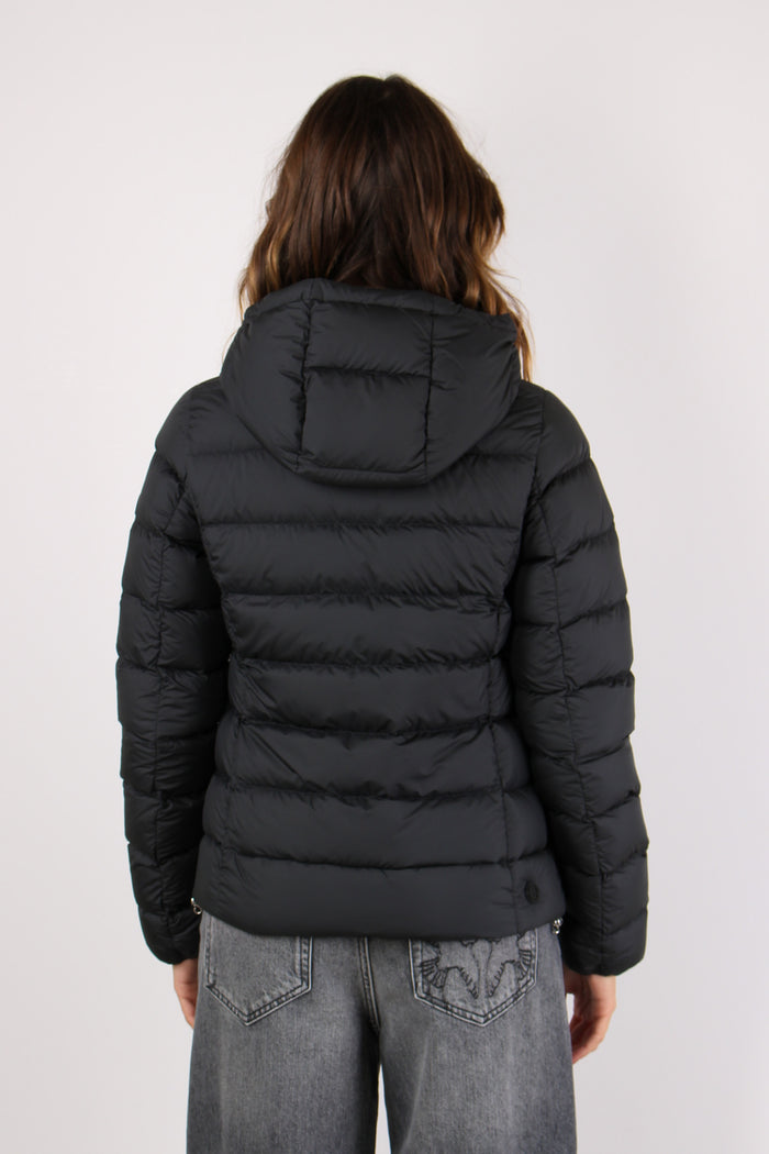 Piumino Corto Tessuto Opaco Nero-5