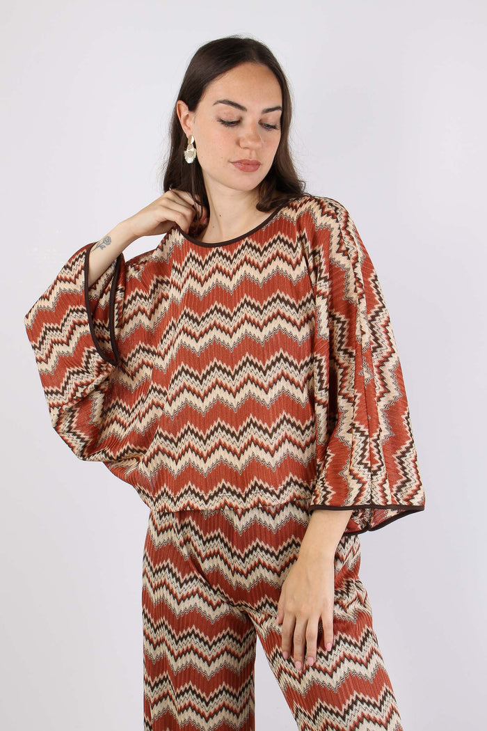 Maglia Over Stampa Missoni Ruggine-3