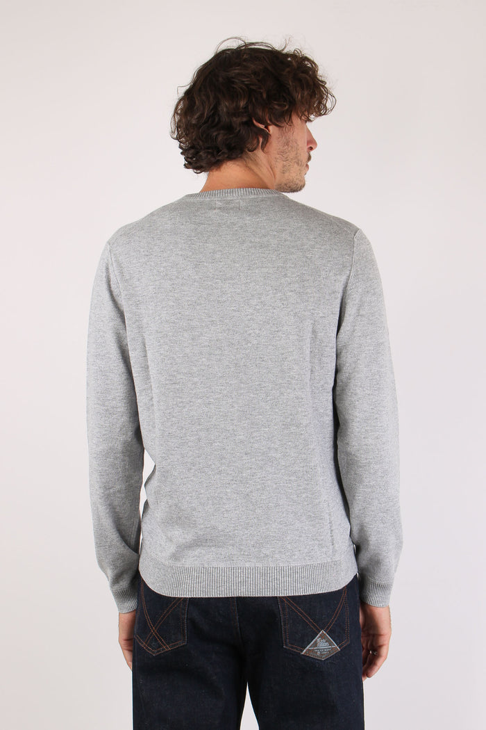 Maglia Girocollo Effetto Felpa Grigio-5