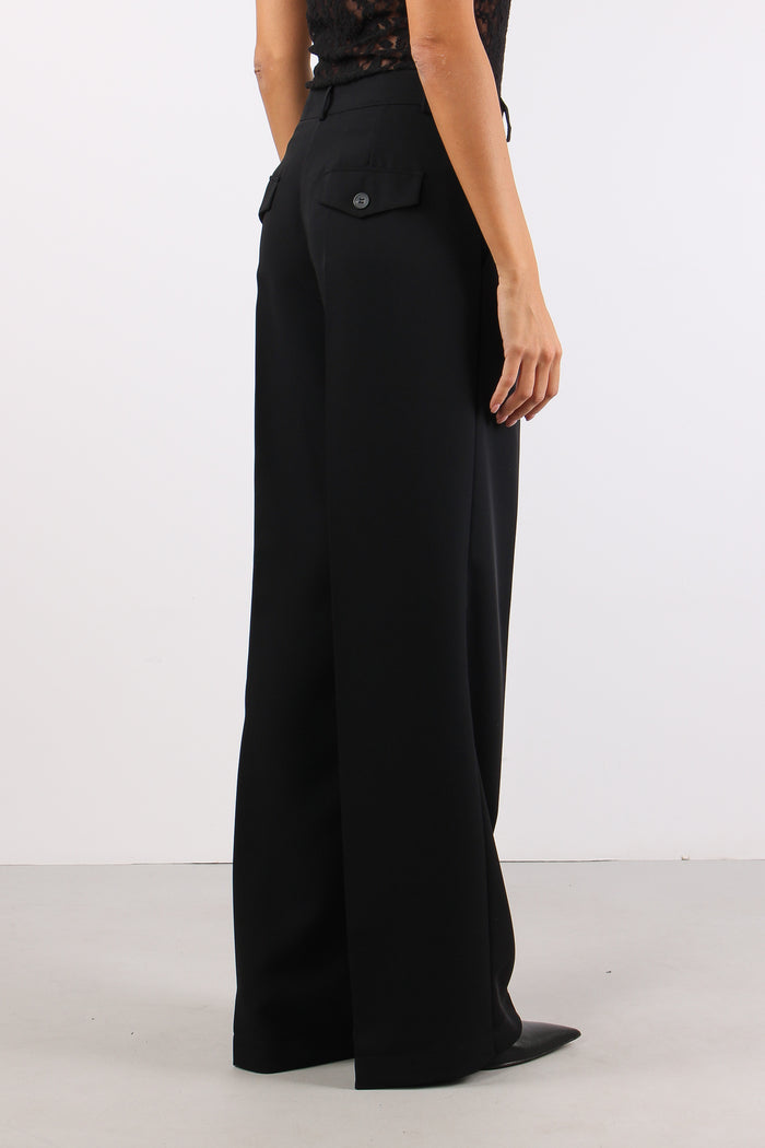 Pantalone Fluido Pattine Nero-6