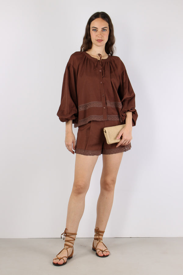 Camicia Kaftano Viscosa Lino Caffe-2