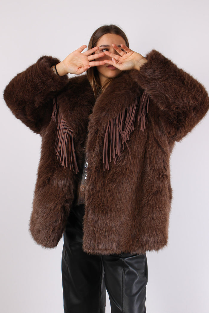 Ecopelliccia Lunga Manica 3/a Brown-6