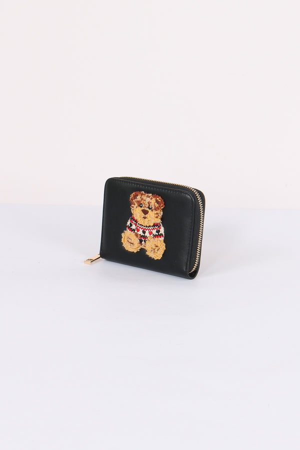 Mini Portafoglio Zip Orsetto Black-2