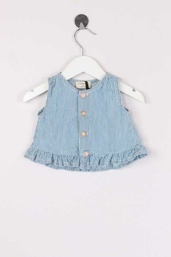Top Smanicato Riga Denim