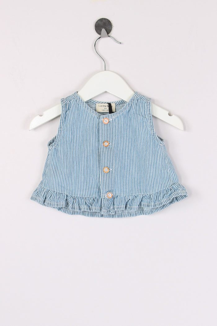 Top Smanicato Riga Denim