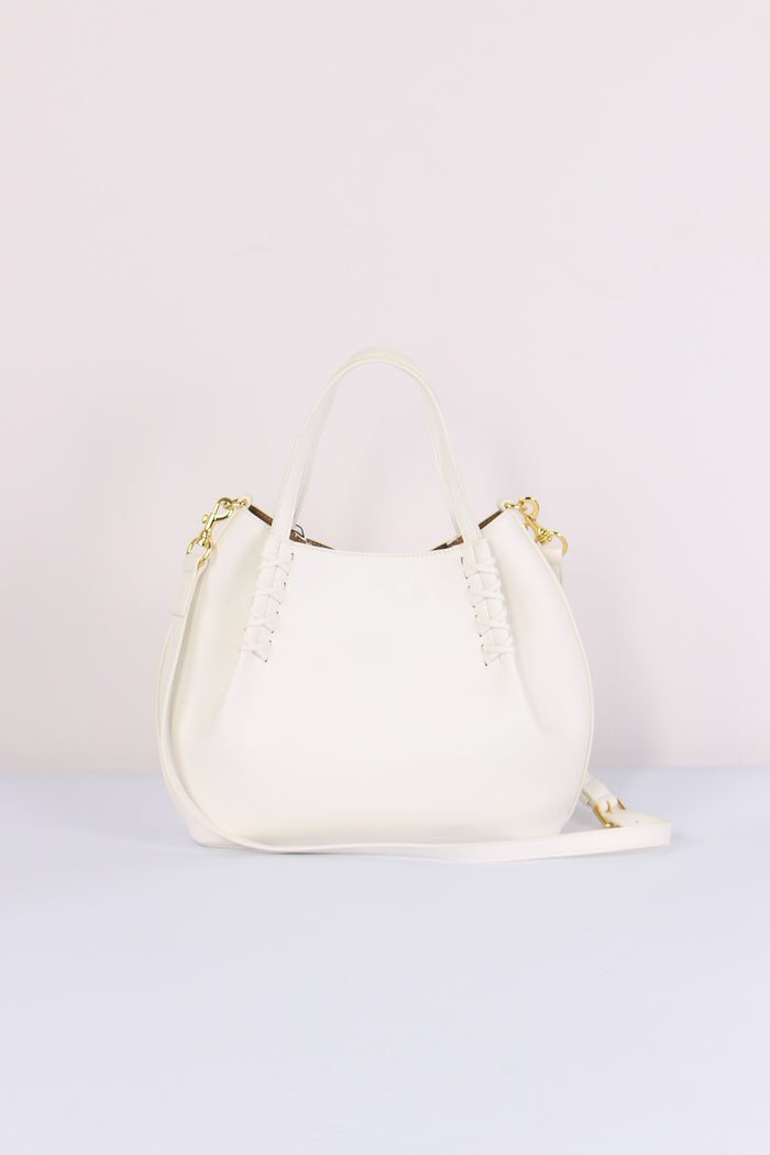 Borsa 2 Manici Intreccio Bianco-3