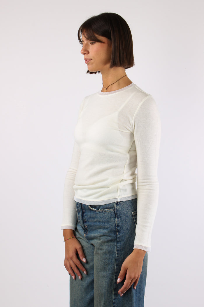 Maglia Inserto Tulle Latte-3