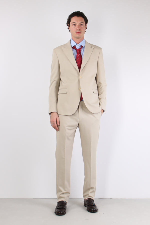 Abito Misto Lana Slim Beige