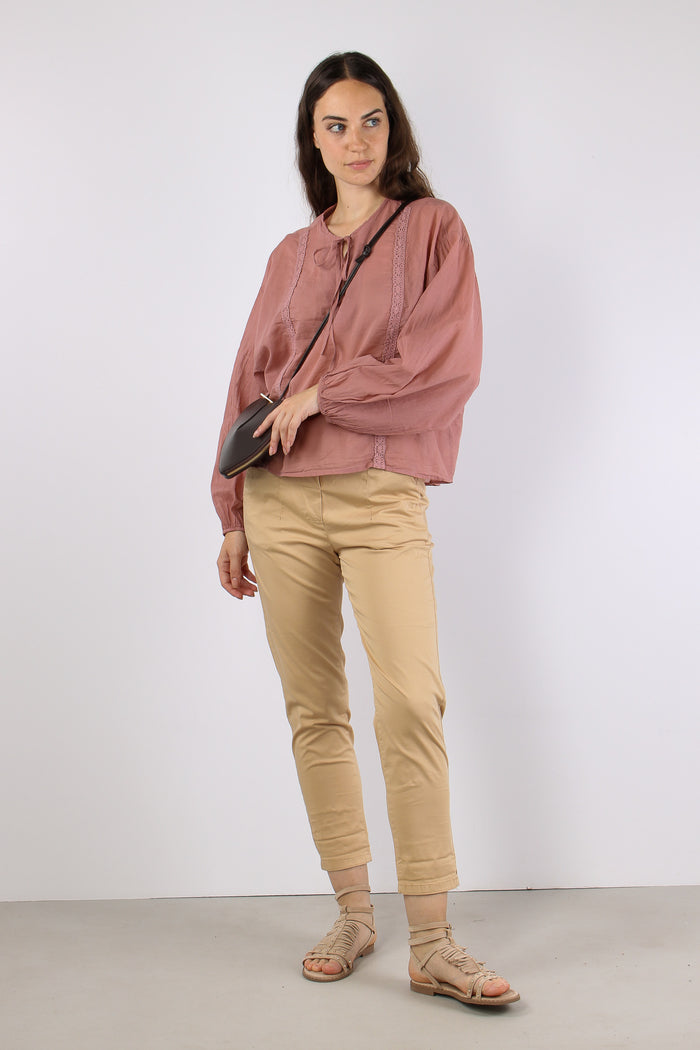 Chino Elastico Cotone Leggero Miele-5