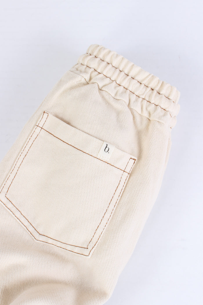 Pantalone Ampio Twill Ivory-5