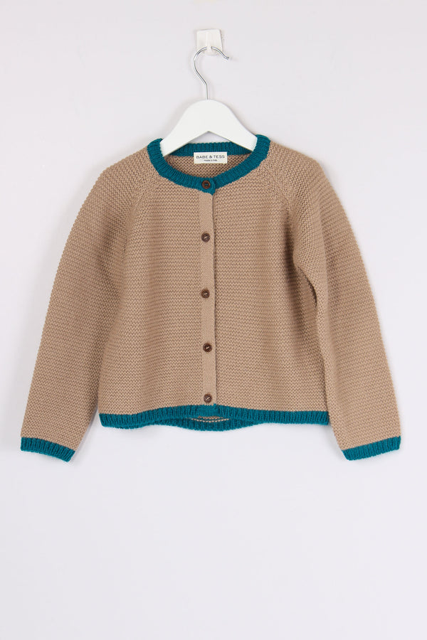 Giubbotto Misto Lana Miele/turchese