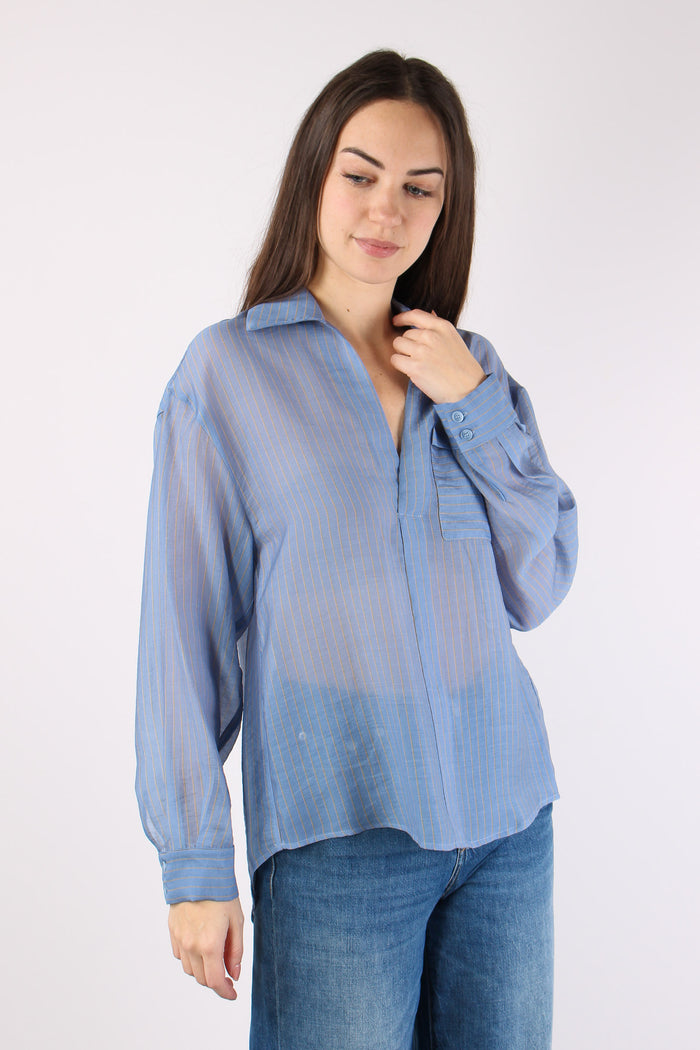 Camicia Mussola Riga Polvere/beige-6