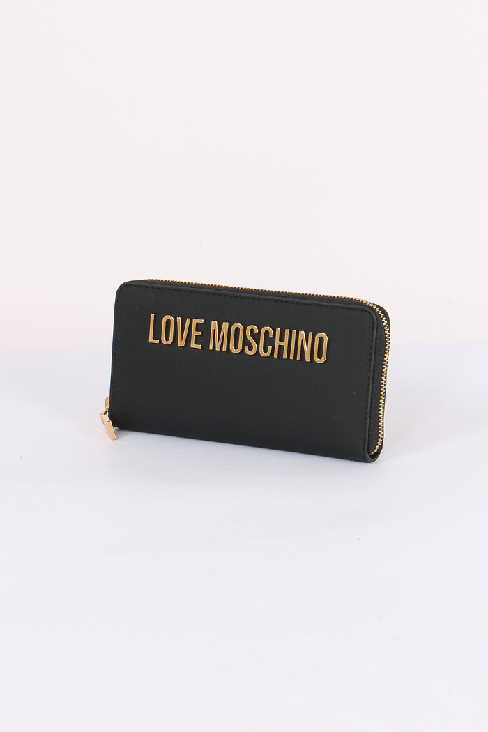 Zip Around Scritta Logo Nero/oro-2