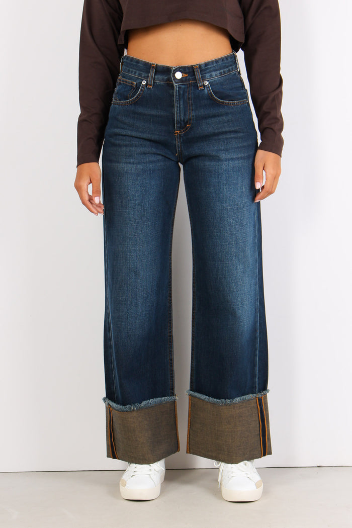 Denim Risvolto Maxi Tasche Die Denim-2