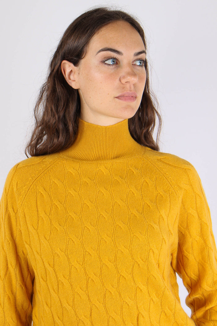 Mlsgattoni Maglia Collo Alto Trecce Oro-6