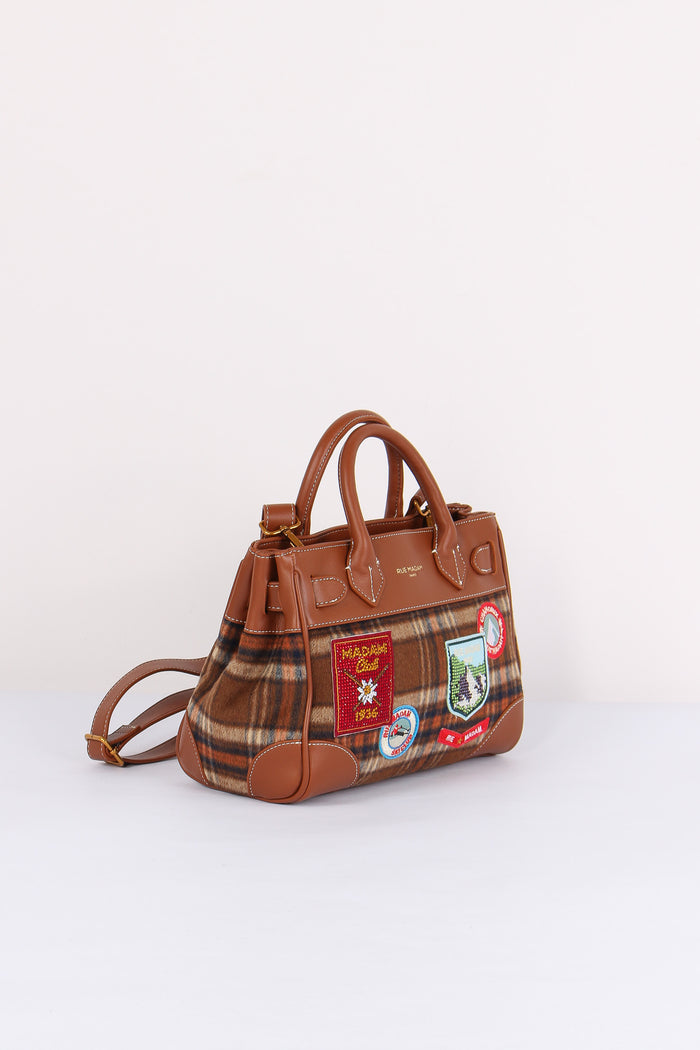 Mini Shopping Bimateriale Patch Tartan Orange-6
