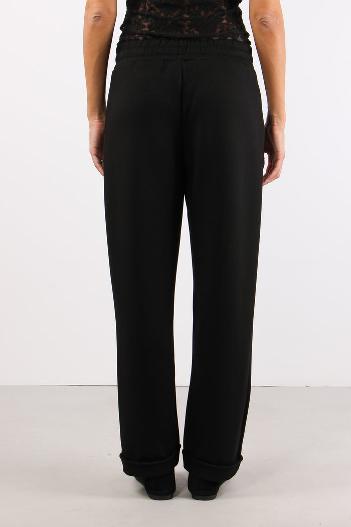 Pantalone Modal Risvolto Fondo Nero-5