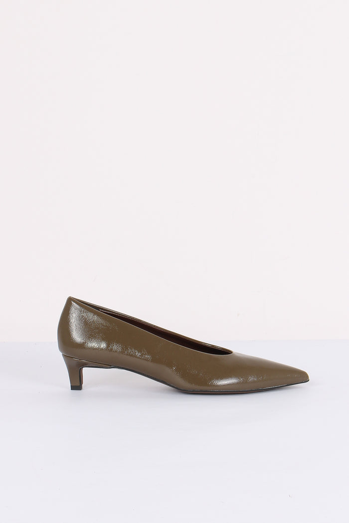 Decollete Vernice Tacco 3 Taupe