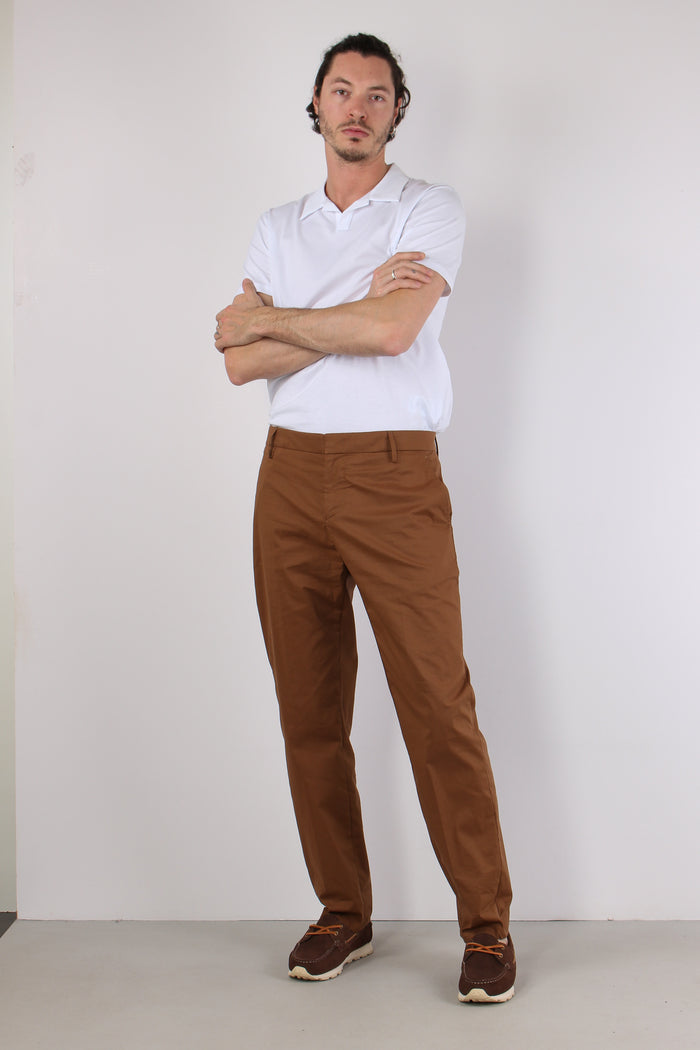 Gaubert Pantalone Popeline Corteccia-3