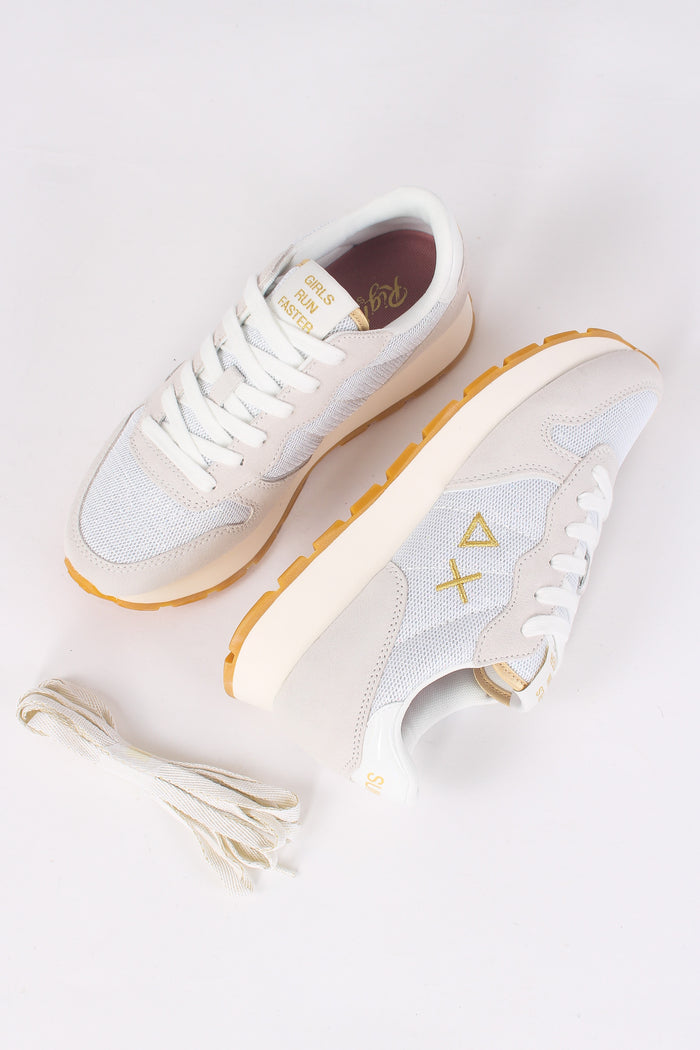 Sneaker Ally Glitter Textile Bianco-8