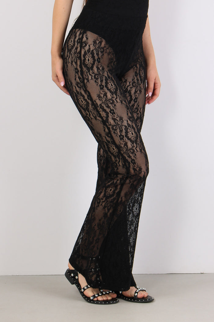 Silvia Pantalone Svasato Pizzo Nero-6