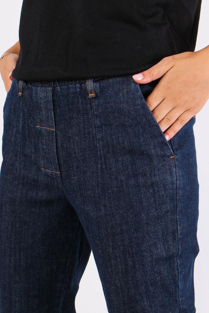 Denim Elastico Vita Denim Scuro-7