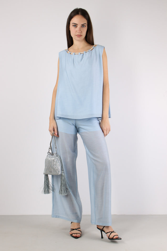 Pantalone Cinturino Corda Celeste-3