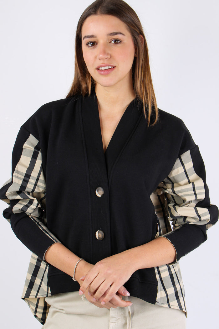 Cardigan Inserto Check Black/vanilla-8