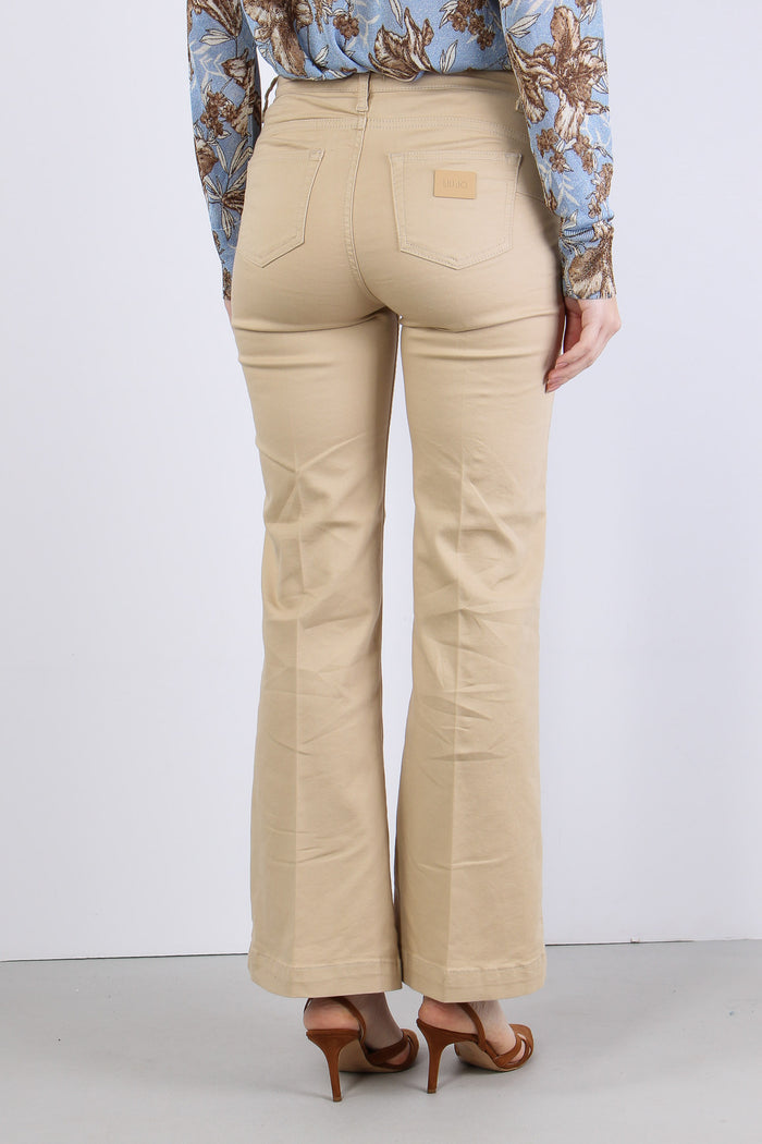 Pantalone Bottoni Laterali Cream Beige-5