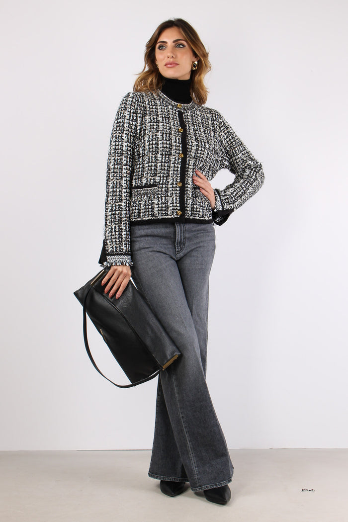 Giacca Chanel Tricot Nero/panna