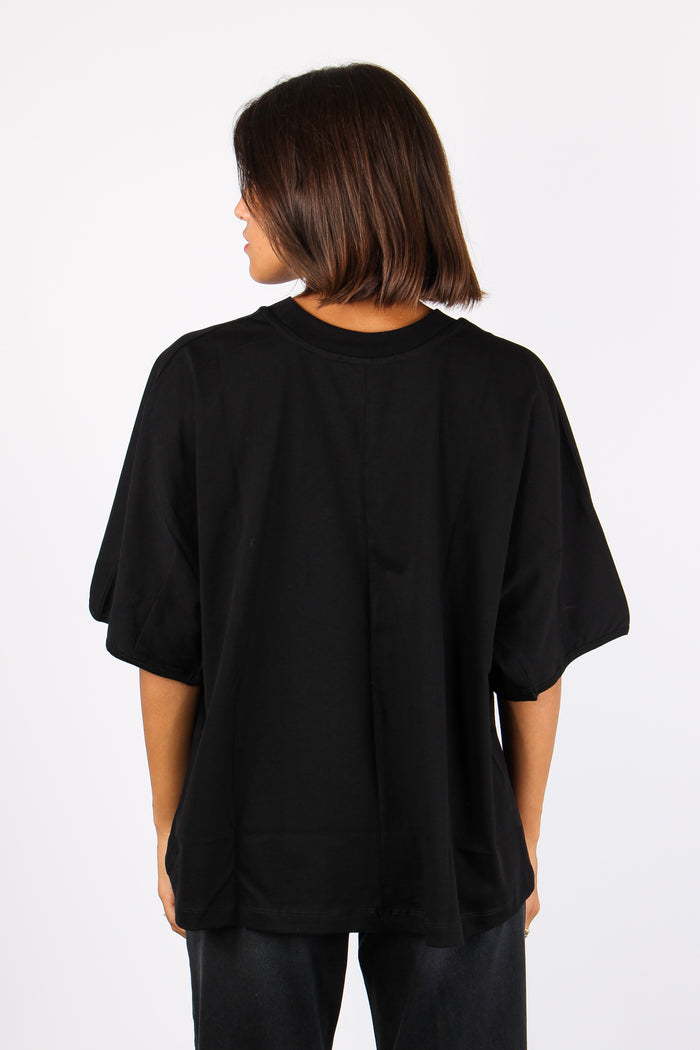 T-shirt Over Logo Nastro Nero-4