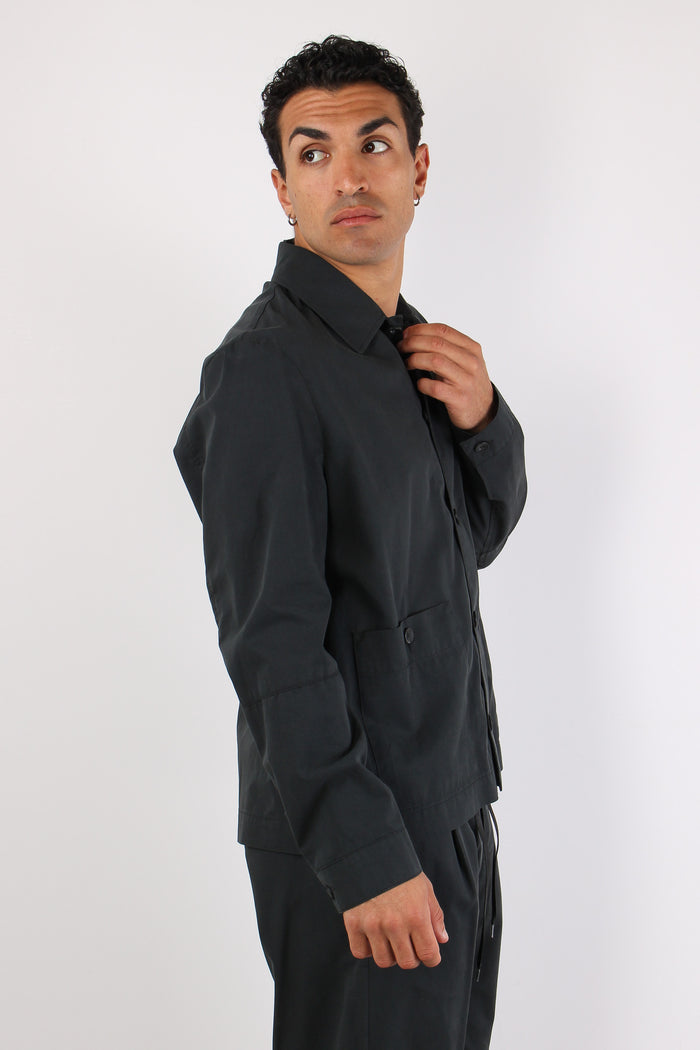 Canoa Giacca Camicia Tasche Nero-7