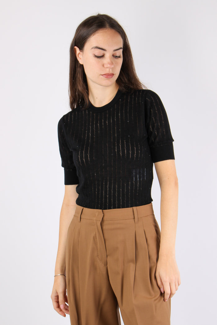 Pila Maglia Filato Lana Seta Nero-4