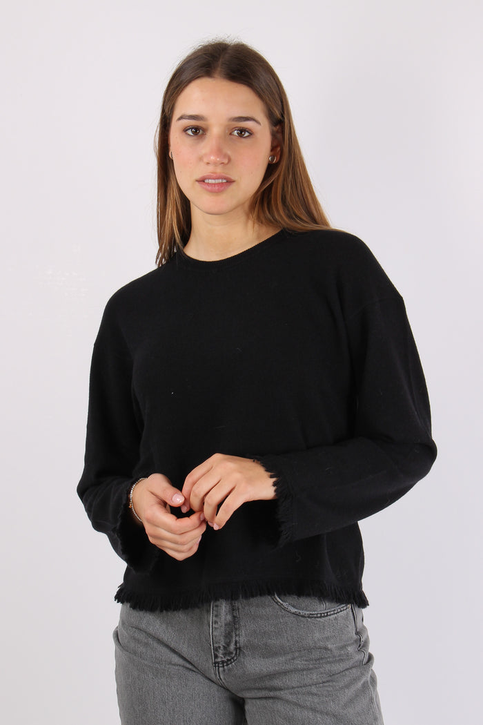 Girocollo Frangette Nero-2