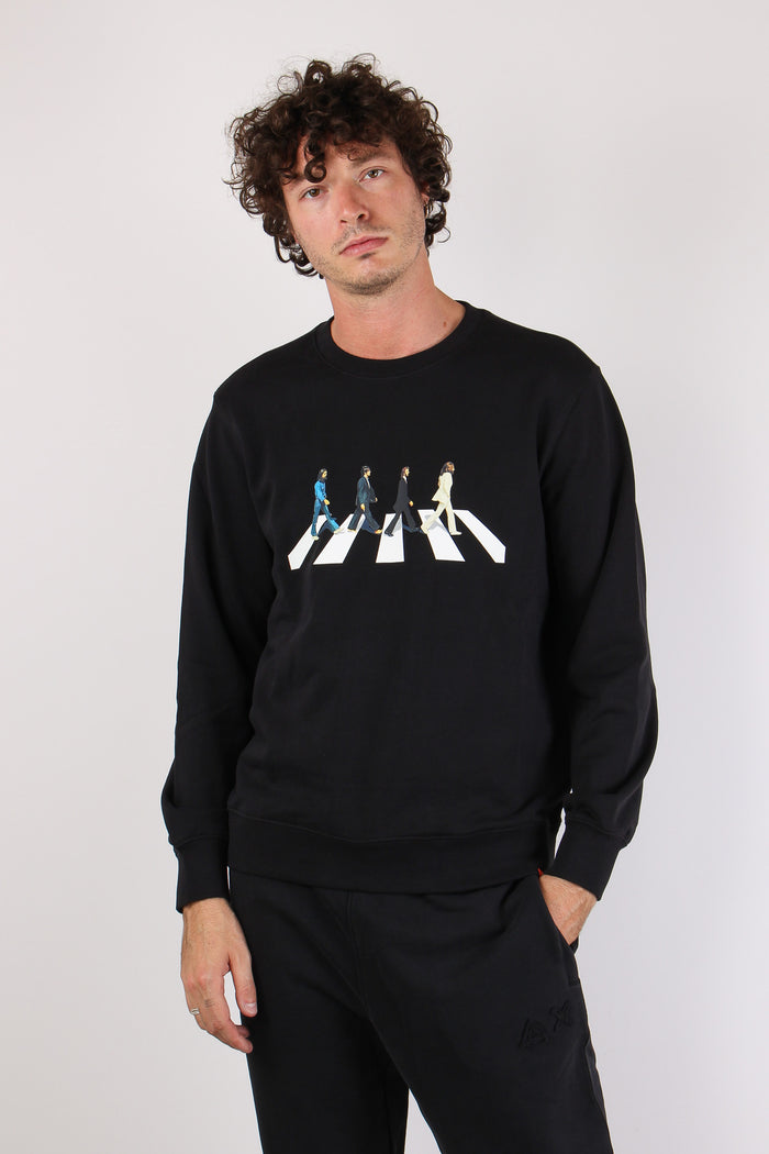 Felpa  Stampa Beatles Strisc Nero