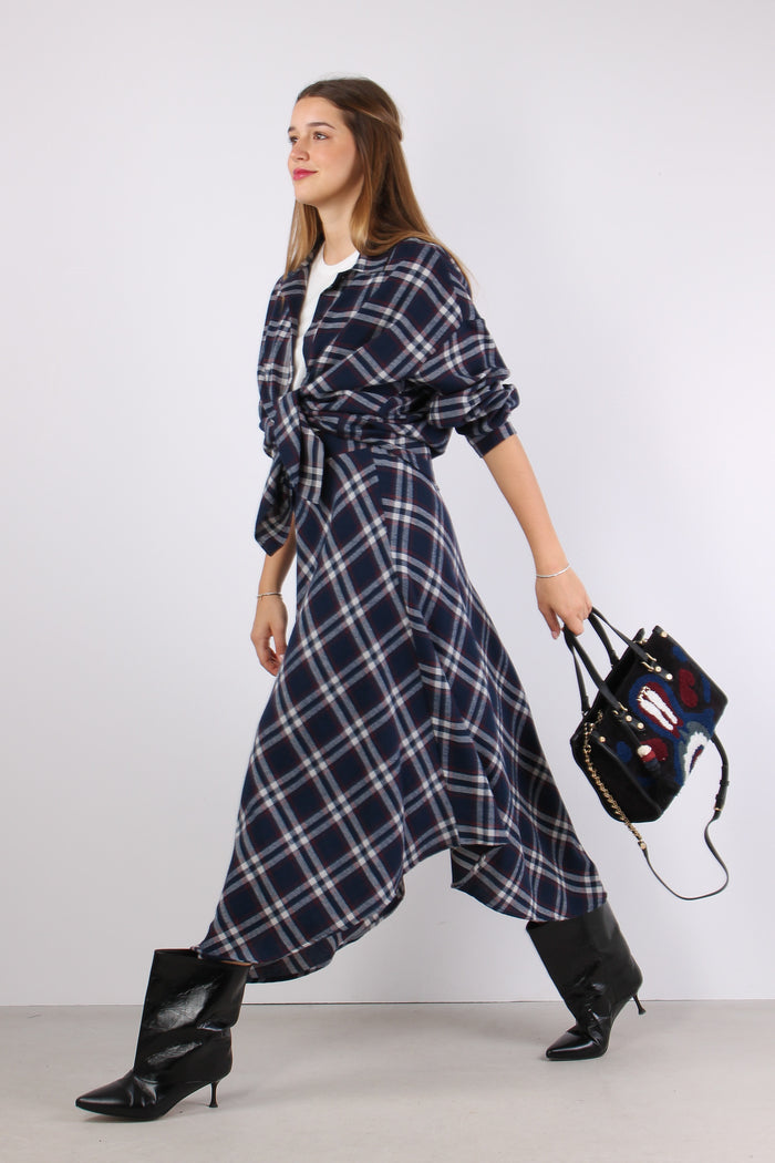 Gonna Punte Check Blu/bordeaux-9