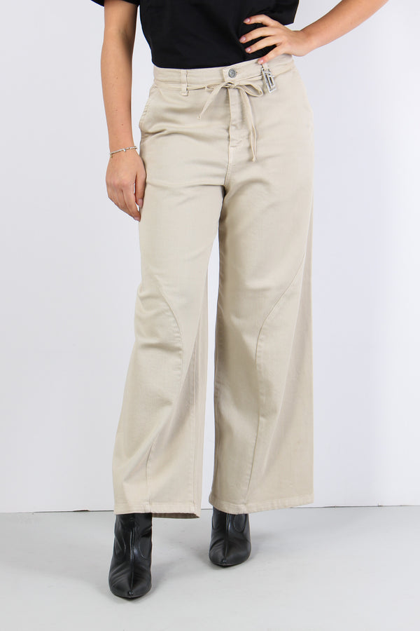 Pantalone Gamba Larga Laccetti Vanilla-2