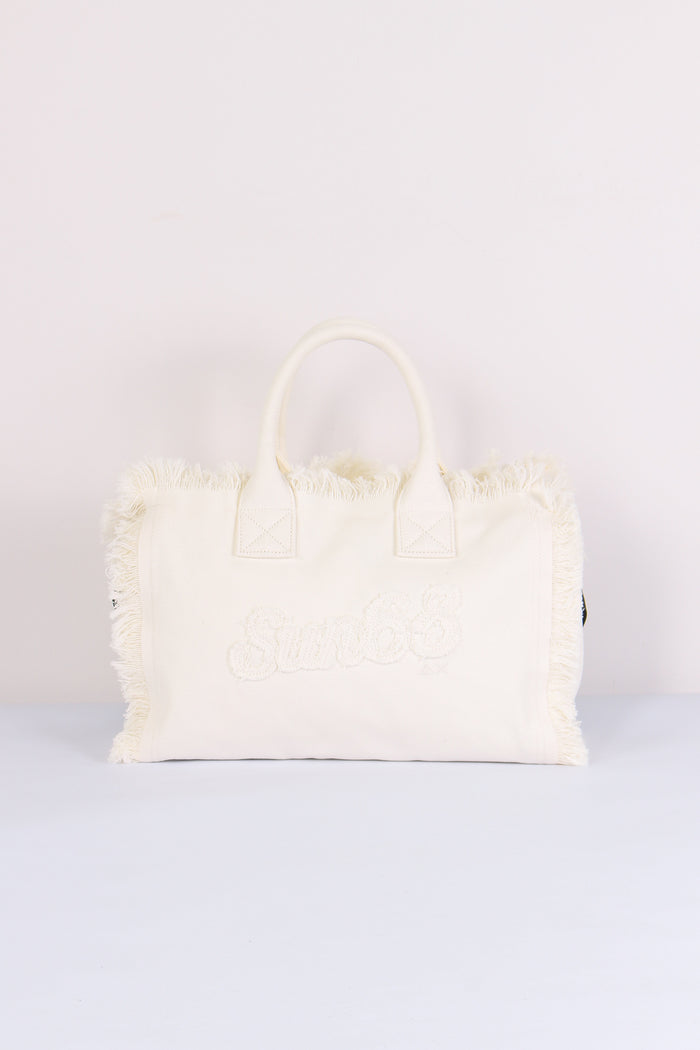 Shopping Media Frange Canvas Bianco