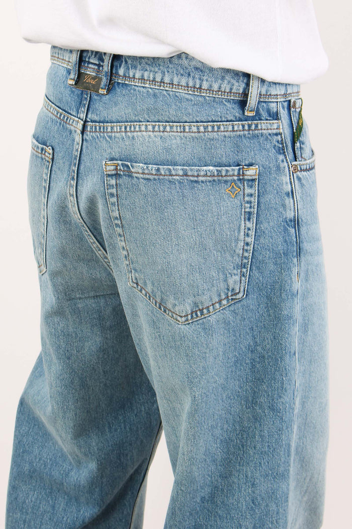 Denim Gamba Larga Vita Bassa Denim Chiaro-6