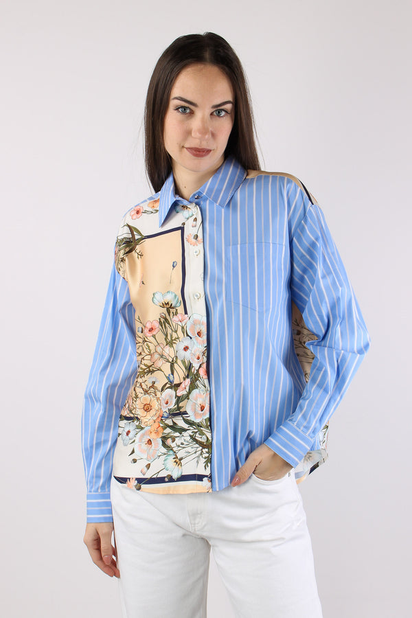 Camicia Rigaa Inserto Foulard Blu/bloom-2
