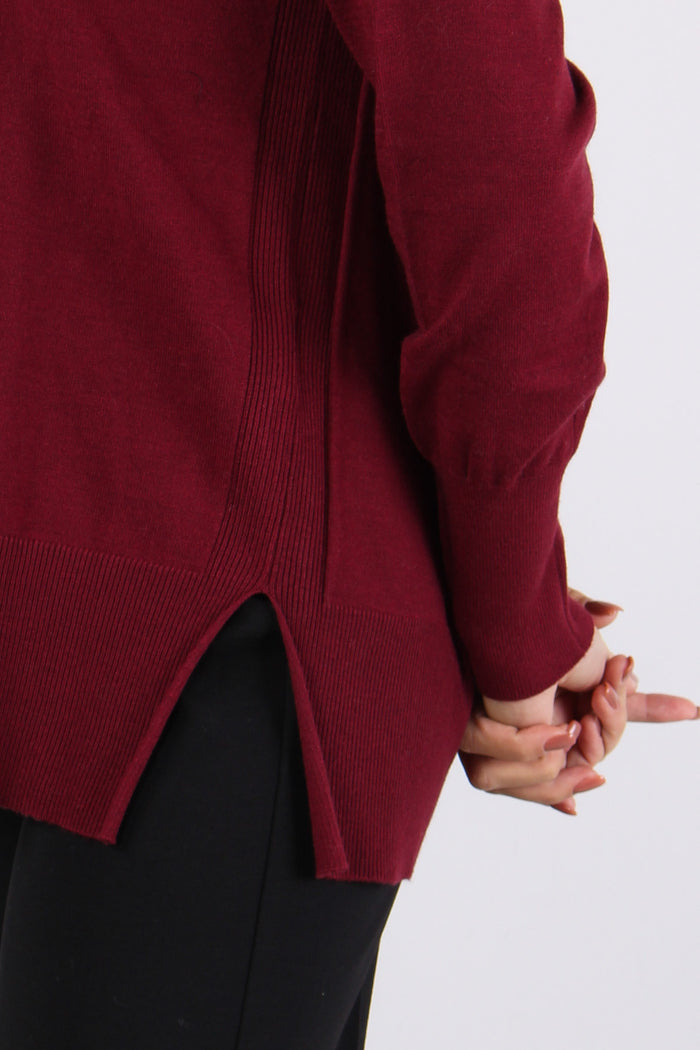 Maglia Over Viscosa Bordeaux-7